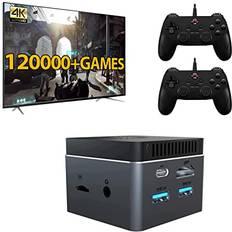 Game Consoles Kinhank Super Console X PC Mini Video Game Console with 120000 Games, Windows 11 Pro&Batocera 33 Systems 2 in 1, Intel Celeron J4125 chip, 4K UHD Output, 6GB DDR4 128GB EMMC 2TB HDD, 2.4G 5G Dual Wi-Fi