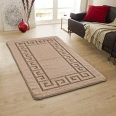 Beige Carpets & Rugs Smart Living Plain Heavy Duty Machine Washable Hallway Kitchen Beige