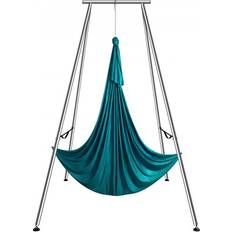 VEVOR Aerial Yoga Hängematte mit Yogarahmen 6 x 2,6 m, Grün Yoga Swing Air Fliegen, Yoga-Schaukel Hammock Swing 250 kg Max. Tragfähigkeit, inkl. Yoga-Socken & Fußpolster, Anti-Gravity-Übungen