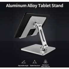 Mobile Device Holders Tomtop Jms Verstellbarer Handy-Tablet-Ständer aus Aluminiumlegierung, tragbare faltbare Tablet-Halterung mit Anti-Rutsch