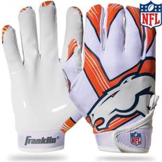 Gloves Franklin Sports Denver Broncos Youth NFL Football Receiver Gloves Receiver Gloves For Kids NFL Team Logos and Silicone Palm Youth Pair