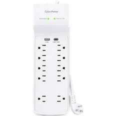 CyberPower Essential Series P1004UC 3 600 Joule Surge Protector with 1 2.4 Amp USB-A Port and 1 -15W USB-C port