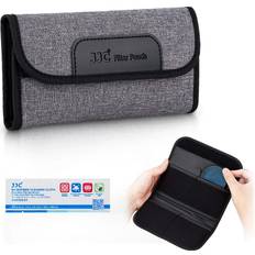 JJC 4 Pockets Filter Case for Round Filter Up to 58mm 37mm 40.5mm 43mm 46mm 49mm 52mm 55mm 58mm Foldout Lens Filter Pouch with Microfiber Cleaning Cloth, Professional Photography Filter Bag