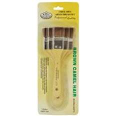 Soft Wash Brown Camel Hair Artist Paint Brush Set Pack Of 3