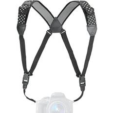 USA Gear DSLR Camera Strap Chest Harness Quick Release Buckles, Polka Dot