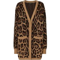 Dolce & Gabbana Cardigans Dolce & Gabbana leopard-print V-neck cardigan women Cashmere/Virgin Wool Brown