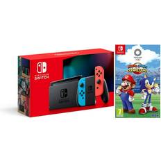 Game Consoles Nintendo Switch 32GB Console Neon Joy-Con New Version with Mario & Sonic Olympic Games 2020 Bundle