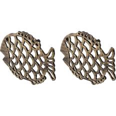 Trivets on sale Spactz 2X Cast Iron Fish 7.5X6Inch Vintage Hot Trivet