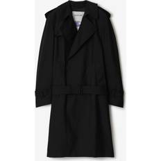 Soie Manteaux Burberry Long Silk Blend Trench Coat Black