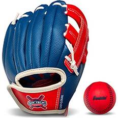 Baseball Franklin Sports Kids Baseball Glove Air Tech Youth Tball Glove Toddler Youth Teeball, Baseball Softball Mitt Right Hand Throw Navy/Red 8.5"