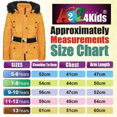 Yellow Jackets A2Z Kids 9-10 Years, Mustard Kids Girls Puffer Jacket Faux Fur Hooded Padded Zipped Belted Top Warm Coat 5-13 Yellow