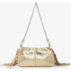 Leather - Women Clutches Maje Womens OR Miss M Fringed-trim Metallic Leather Clutch 1 Size