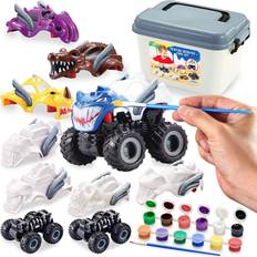 Joyin Kids Craft Kit Build & Paint Your Own Monster Car Art & Craft Kit DIY Toy Set Make Your Own Monster Friction Powered Truck, Christmas Gifts for Kids