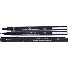 UNI-BALL PIN DRAWING PEN FINELINER ULTRA FINE LINE MARKER 0.3mm BLACK Ink [Pack of 3]