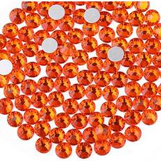 beadsland 1440 Piece Flat Back Crystal Rhinestones Round Gems,1.3mm-6.5mm, OrangeSS102.7-2.8mm