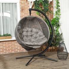 Outdoor Hanging Chairs OutSunny Cushioned Garden Hanging Swing Chair