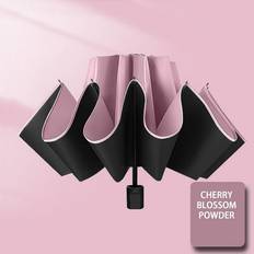 Umbrellas Patlollav PATLOLLAV Travel Umbrella Portable 8 Ribs Large Compact Umbrellas for Rain Sun Rain Lightweight UV Sun Umbrella Compact Suit for Men and Women Non-Automatic Pink