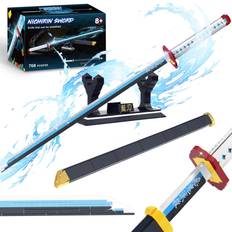 Jorumo Demon Slayer Swords Compatible with Lego Sets for Adults and Kids, 39in Tomioka Giyuu Sword Building Block with Scabbard and Stand, Anime Sword Building Toy Katana Demon Slayer Gift, 768 Pcs