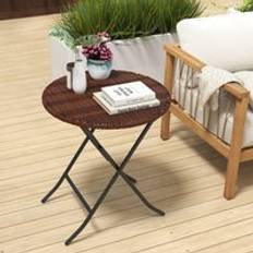 Brown Outdoor Coffee Tables OutSunny Foldable PE
