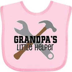 Red Food Bibs Inktastic Grampy Grandpa's Little Helper in Black Baby Bib