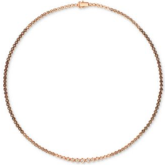 Brown Necklaces Le Vian Ombre Chocolate Ombre Diamond 18" Tennis Necklace 5-1/2 ct. t.w. 14k Rose Gold Strawberry Gold Necklace