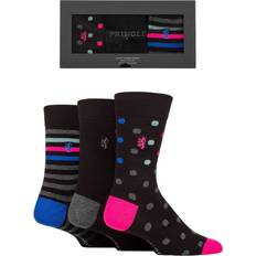 5 pcs Socks Pringle Mens Pair Plain and Patterned Gift Boxed Bamboo Socks Black Spot Plain Stripe 7-11 Mens