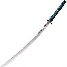 Hunting Cold Steel Dragonfly Katana Sword 29.25" 1055 Carbon Blade Ray Skin and Silk Handle Green SKU 178801