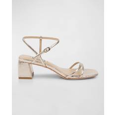 Heeled Sandals Badgley Mischka Carlota Metallic Embossed Ankle-Strap Sandals