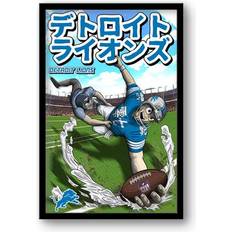 Sporticulture Detroit Lions 14" 20" Anime Print Framed Art