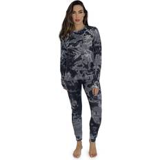 Just Love Womens Tie Dye Two Piece Thermal Pajama Set