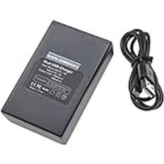VHBW Dubbel USB/Micro-USB-batteriladdare kompatibel Canon LP-E6N digitalkamera, Action Cam-batterier + mikro-USB-kabel