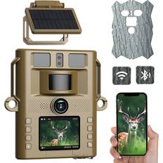 Hunting Camworld Solar Trail Cameras Ultra-Thin 4K 48MP WiFi Hunting Camera with Night Vision Motion Activated, IP66 Waterproof Field Wild Life Game Camera for Wildlife Deer Monitoring