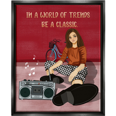 Interior Details Stupell Motivational Girl with Boombox Floater Saba Rauf Framed Art