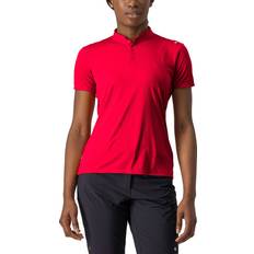 Castelli Polo Shirts Castelli Tech Short Sleeve Polo Red Woman