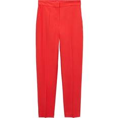 Mango Coral Red Straight Suit Trousers - Red