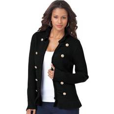 Cardigans Roaman's Plus Military Cardigan by in Black Size 3X Sweater