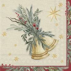 Christmas Paper Napkins Ihr Christmas Printed Festive Bells Paper Lunch Napkin 20-Pack Disposable 3-Ply