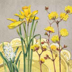 Yellow Paper Napkins Ihr Nancy Yellow Printed Lunch Paper Napkins 20-Pack Disposable 3-Ply
