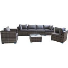 Garden furniture' Furniture One 7 Sectional Garden Outdoor Lounge Set