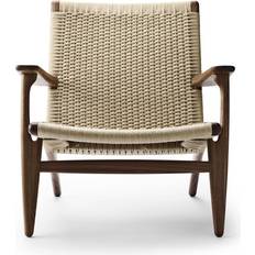 Carl Hansen & Søn CH25 Oiled Walnut/Natural Wicker Lounge Chair 73cm