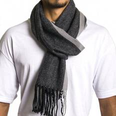 Acrylic Scarfs Alpine Swiss Alpine Swiss Mens Plaid Scarf Soft Winter Scarves Unisex,Gray, One