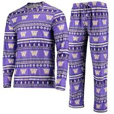 Men - Purple Sleepwear Concepts Sport Men's Purple Washington Huskies Ugly Sweater Long Sleeve T-Shirt and Pants Sleep Set