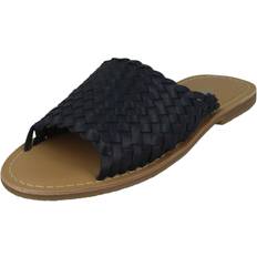 Leather Collection UK 4, Navy Blue Ladies Sandals F00193