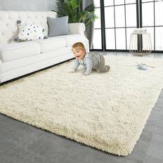 Shaggy Rugs UK Cream, 120 Shaggy Fluffy