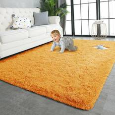 Shaggy Rugs UK Yellow, 120 Shaggy Fluffy