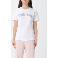 Emporio Armani Dam T-shirts Emporio Armani Bomull T-shirt Med Frontlogo - White