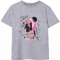 Barbie There Is Power In Kindness Pose Marl Short-Sleeved T-Shirt Grey 3-4 Years