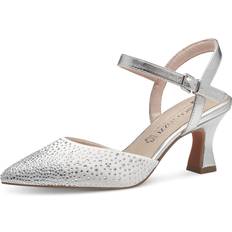 Marco Tozzi Silver Diamante Court Shoes