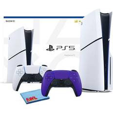 Sony PlayStation 5 Slim PS5 Built-in 1TB SSD Storage Bundle with Extra PS-5 DualSense Wireless Play Station Controller Galactic Purple and Accessories