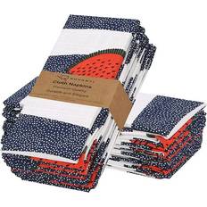 White Cloth Napkins RUVANTI Print Square 20+ Cloth Napkin White